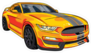 Yellow and Black Mustang Sports Car Sticker
