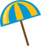 Yellow And Blue Beach Umbrella Sticker