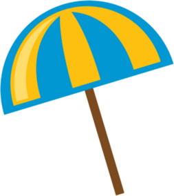Yellow And Blue Beach Umbrella Sticker
