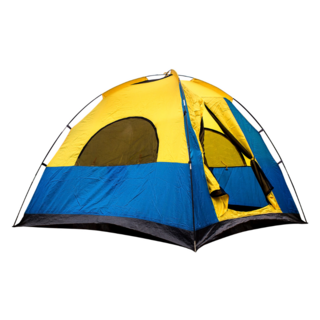 Yellow And Blue Dome Tent Sticker