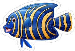 Yellow and Blue Fish Sticker