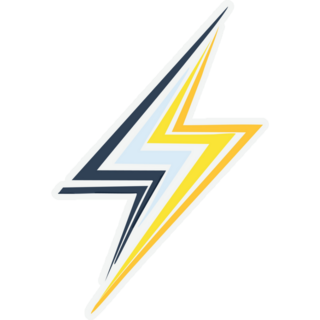 Yellow And Blue Lightning Bolt Sticker