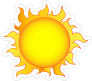 Yellow and Orange Flaming Sun Sticker