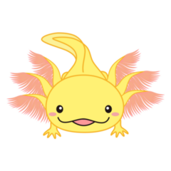 Yellow Axolotl Sticker