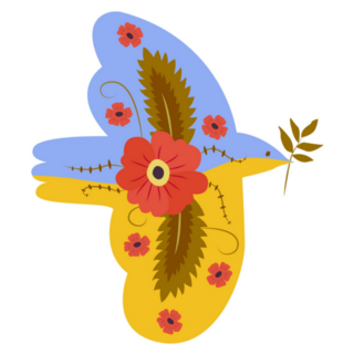 Yellow Blue Peace Dove Ukraine Sticker
