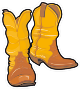 Yellow Cowboy Boots Sticker