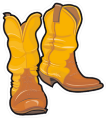 Yellow Cowboy Boots Sticker