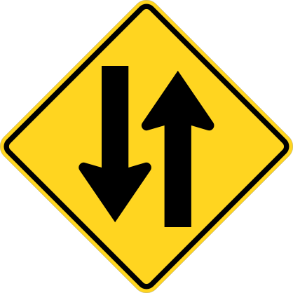 Yellow Diamond Two Lanes Sticker