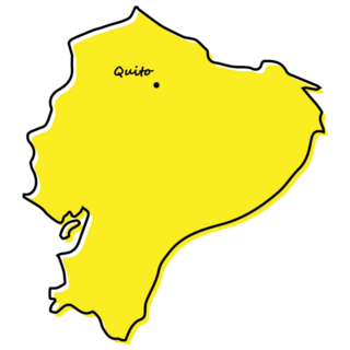 Yellow Ecuador Map Capital Sticker