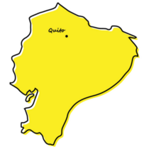 Yellow Ecuador Map Capital Sticker
