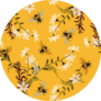 Yellow Embroidery Bee, Butterfly, And Flowers Sticker
