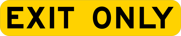 Yellow Exit Only Sticker