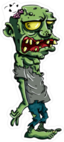 Yellow Eyed Cartoon Zombie Sticker