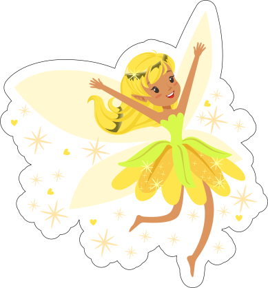 Yellow Fairy with Pixie Dust Sticker
