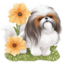Yellow Flower Shih Tzu Sticker