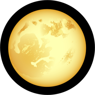 Yellow Full Moon at Night Sticker