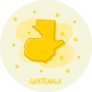 Yellow Guatemala Map Sticker