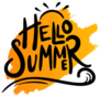 Yellow Hello Summer With Sun Sticker
