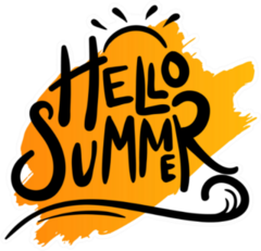 Yellow Hello Summer With Sun Sticker