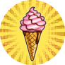 Yellow Ice Cream Pop Art Sticker