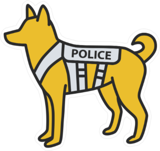 Yellow K9 Police Dog Sticker