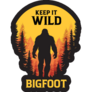 Yellow Keep It Wild, Bigfoot Sticker