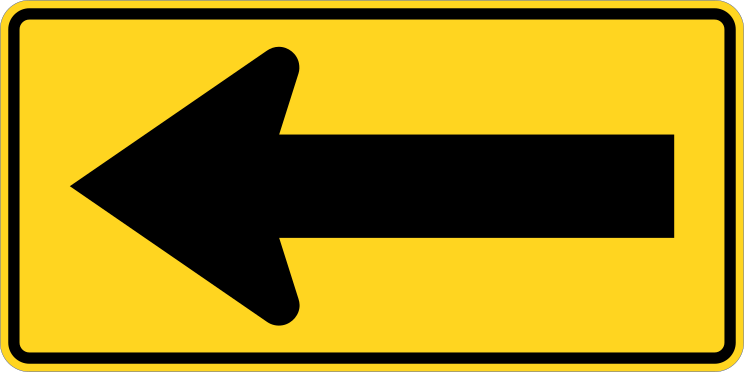 Yellow Left Arrow Sticker