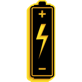Yellow Lightning Battery Sticker 