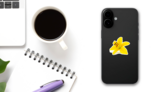 Yellow Lily Flower Sticker on a Phone (New) example