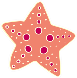 Yellow Line Starfish Sticker