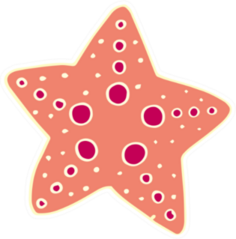 Yellow Line Starfish Sticker
