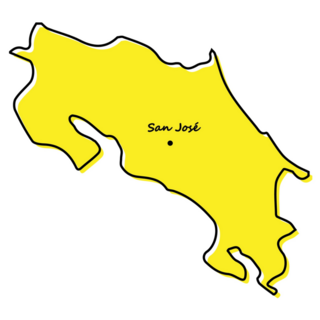 Yellow Map Costa Rica Sticker