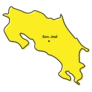 Yellow Map Costa Rica Sticker