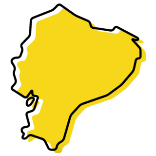 Yellow Map Ecuador Sticker