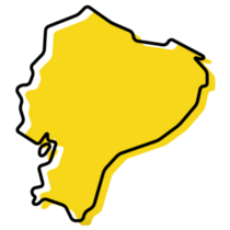 Yellow Map Ecuador Sticker
