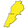 Yellow  Map Lebanon Sticker