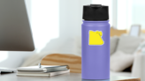 Yellow Map Of Egypt With Capital Location Sticker on a Water Bottle (New) example