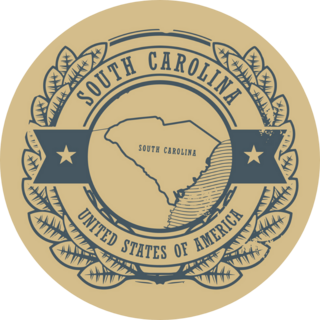 Yellow Map Of South Carolina Leaf Sticker