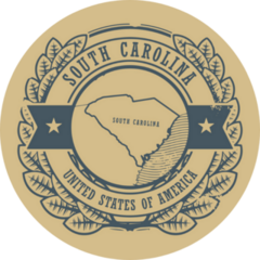 Yellow Map Of South Carolina Leaf Sticker