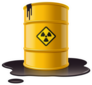 Yellow Metal Barrel With Radioactive Waste Sticker