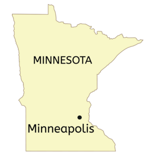 Yellow Minneapolis City  On Minnesota Sticker