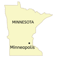 Yellow Minneapolis City  On Minnesota Sticker