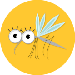 Yellow Mosquito Cute Cartoon Sticker