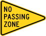Yellow No Passing Zone Sticker