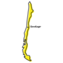 Yellow Outline Map Of Chile With Capital Sticker