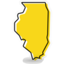 Yellow Outline Map Of Illinois Sticker