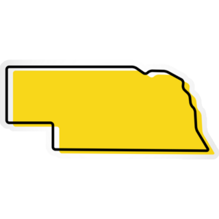 Yellow Outline Map Of Nebraska Sticker