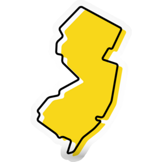 Yellow Outline Map Of New Jersey Sticker