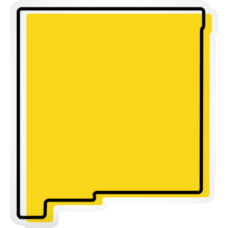 Yellow Outline Map Of New Mexico Sticker