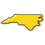 Yellow Outline Map Of North Carolina Sticker